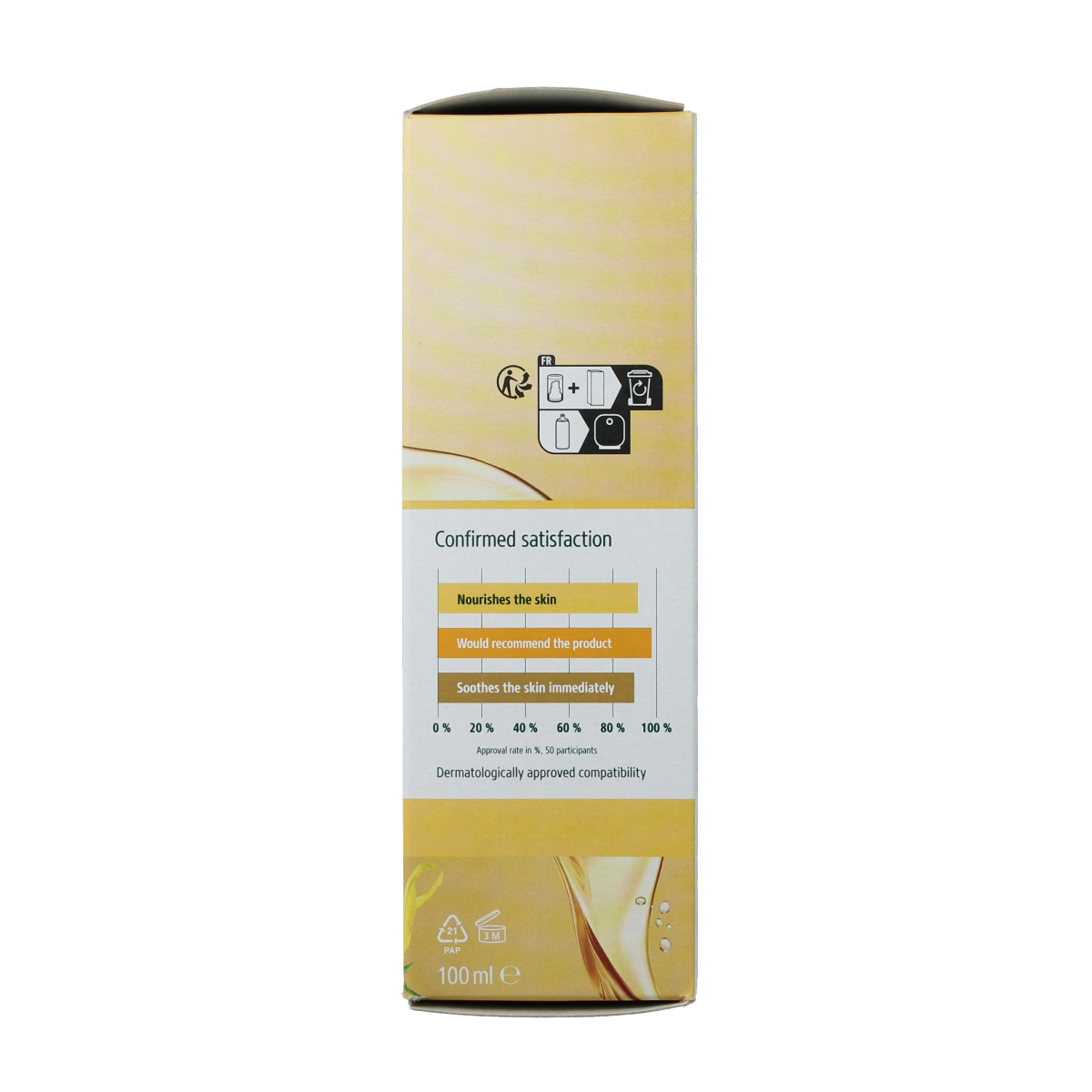 Kneipp Ylang Ylang massage oil bottle, 100ml, natural body care product with floral yellow oil in clear plastic bottle.