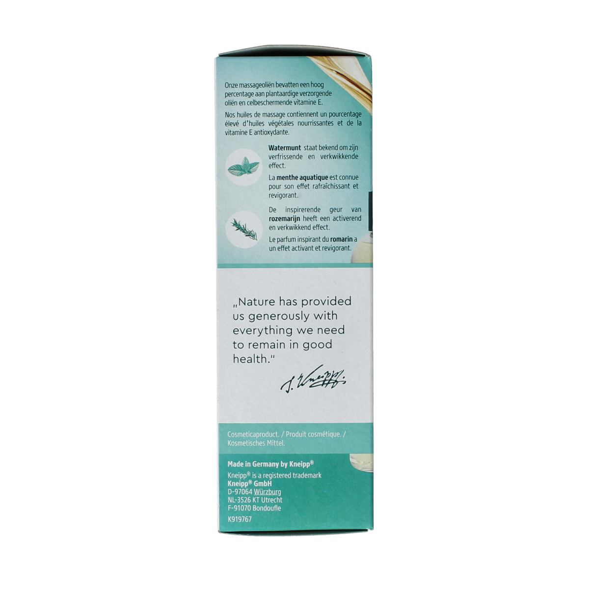 Kneipp Goodbye Stress massage oil in 100ml bottle, natural body care product for relaxation and stress relief.