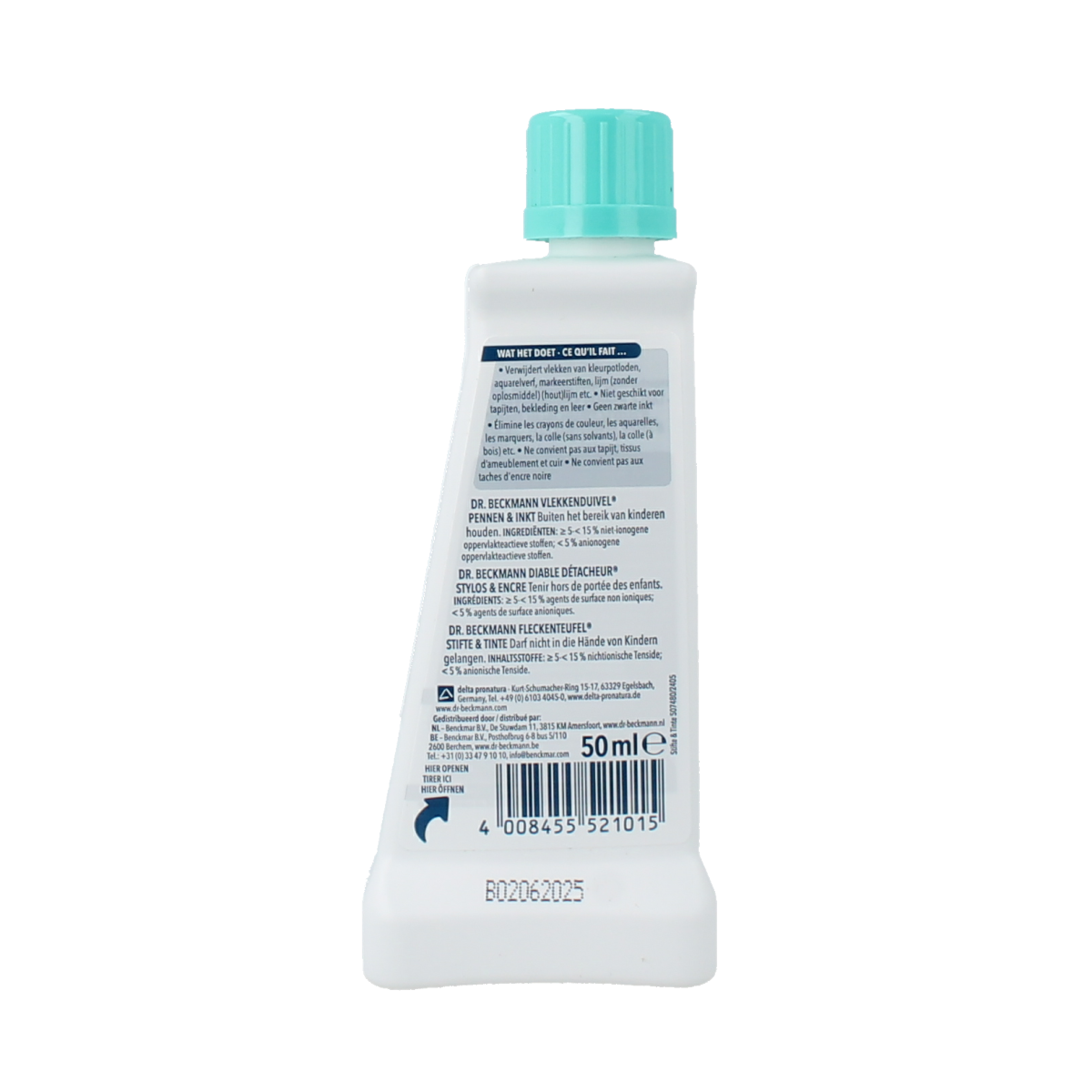 Dr. Beckmann stain remover pen and ink cleaner in a 50ml bottle, part of cleaning products for stain removal.