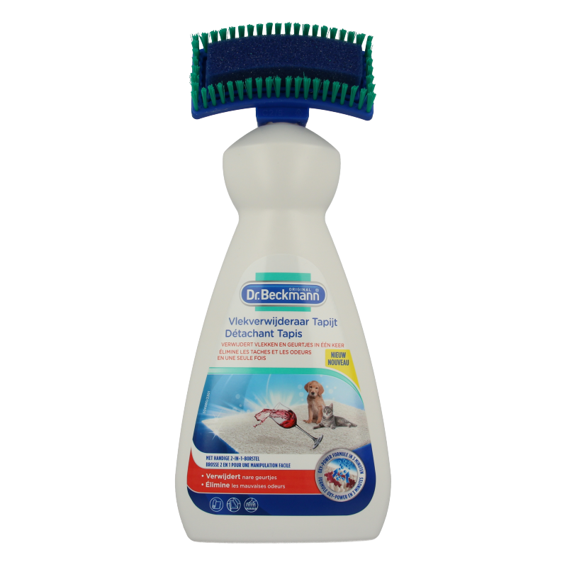 Dr. Beckmann Vlekkenverwijderaar tapijt in 650ml bottle, cleaning solution for stain removal on carpets.