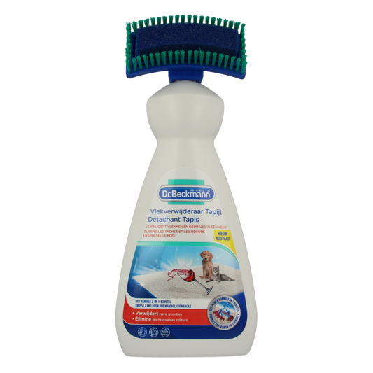 Dr. Beckmann Vlekkenverwijderaar tapijt in 650ml bottle, cleaning solution for stain removal on carpets.