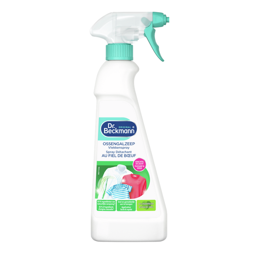 Dr. Beckmann Ossengalzeep stain spray in 500ml bottle, a laundry pre-treatment for removing tough stains.