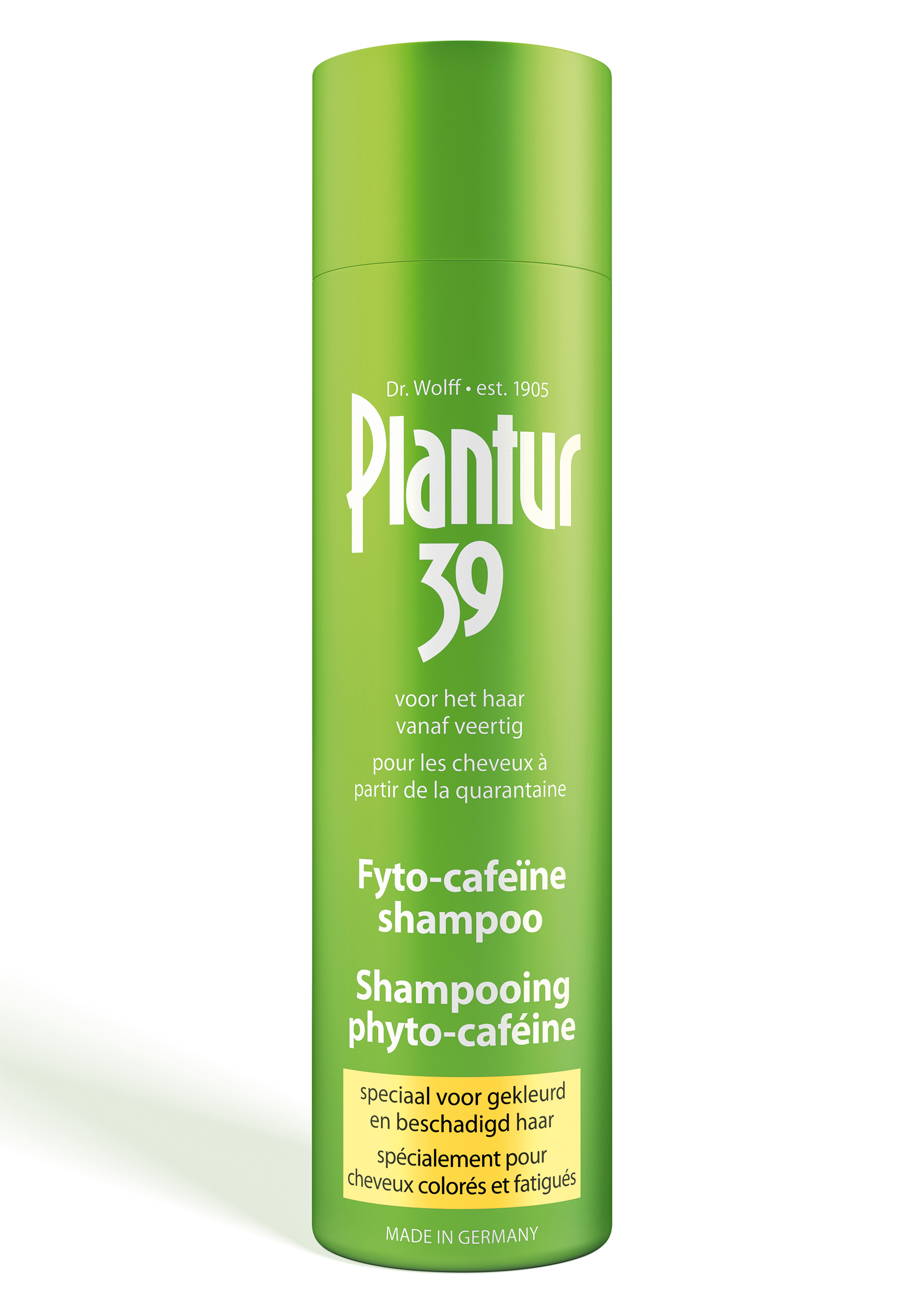 Plantur39 Caffeine shampoo for colored hair, 250ml, nourishing hair care product with invigorating formula for vibrant hair.