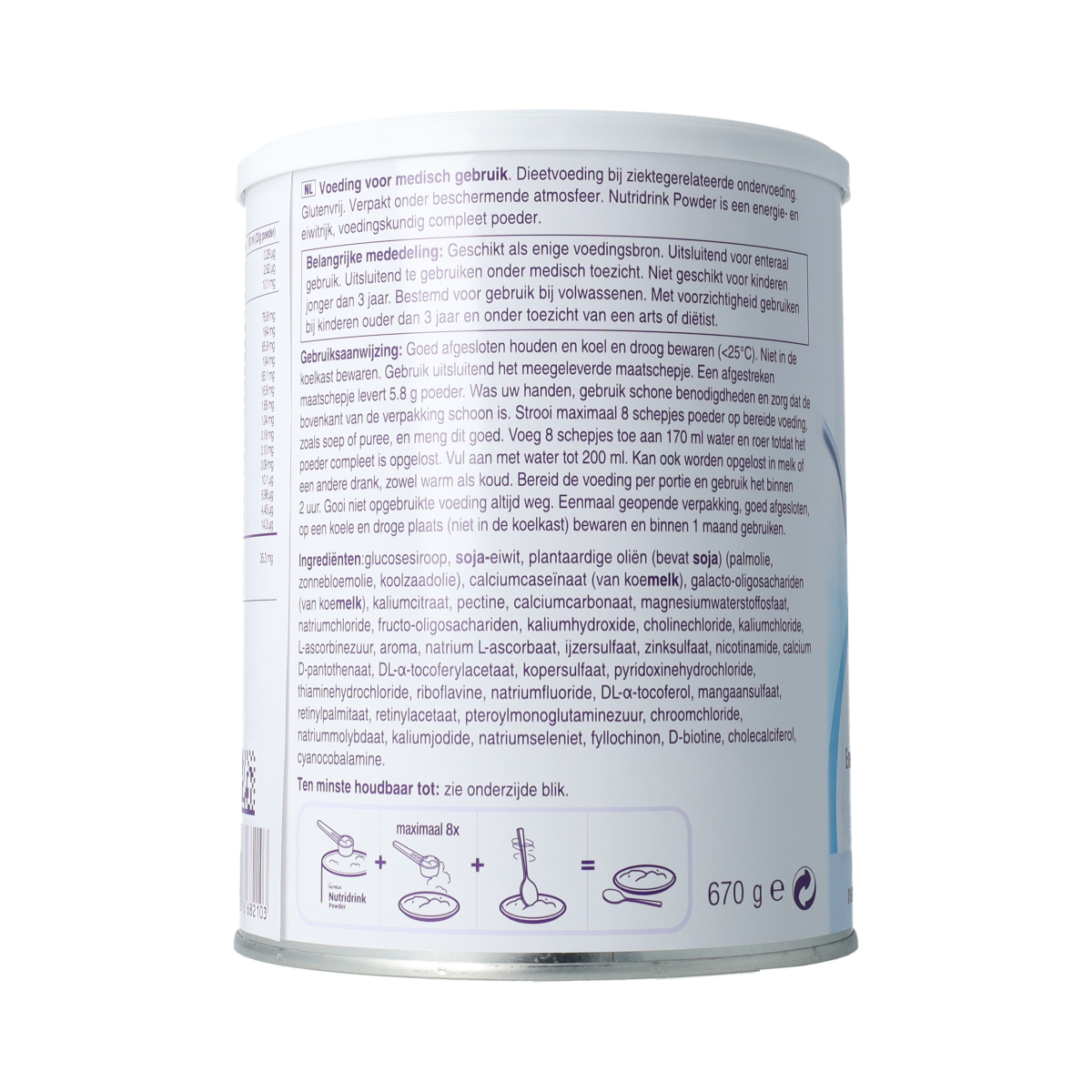 Nutridrink Neutraal poeder 670.00 Gram