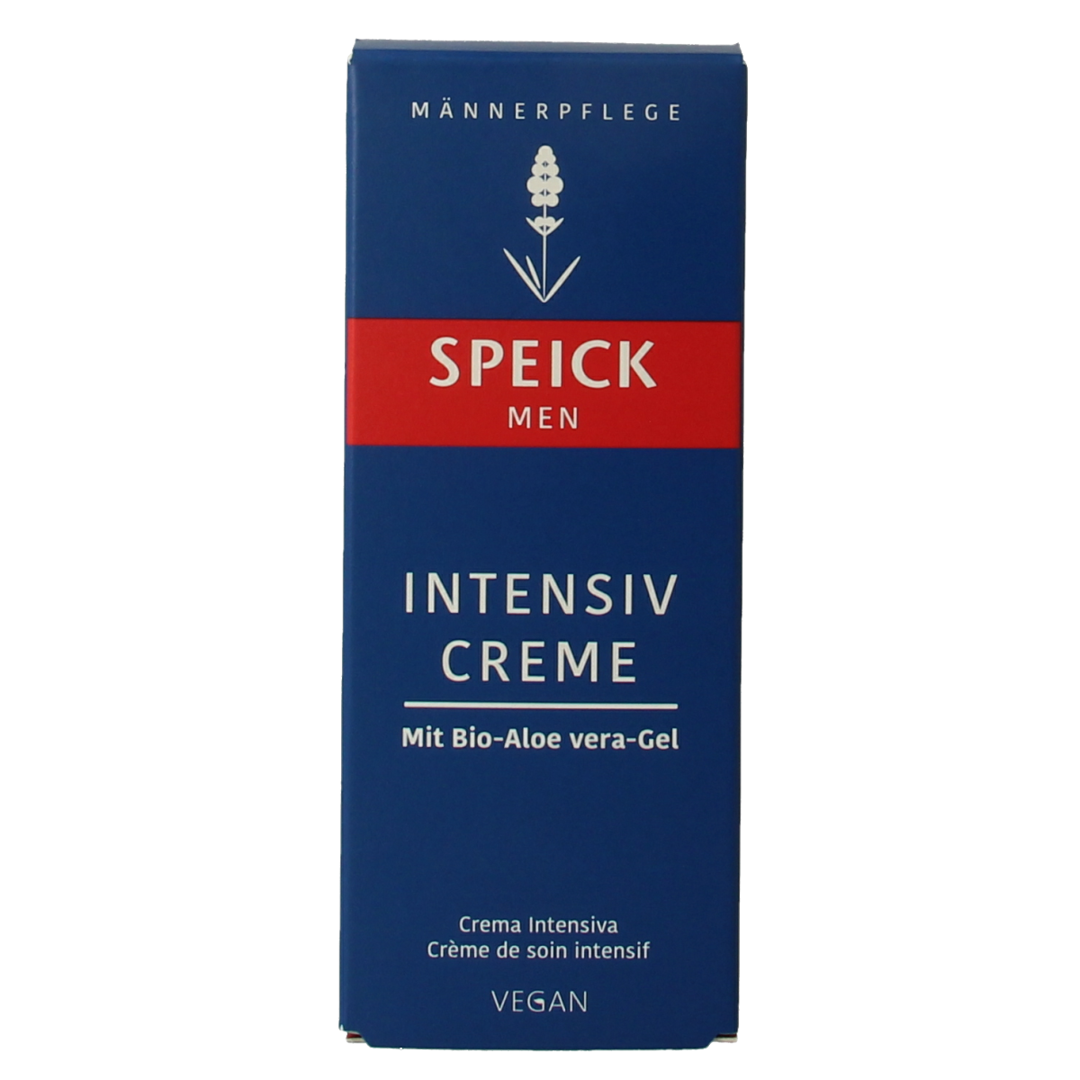 Speick Men intensive body cream in 50ml tube, moisturizing skincare product for men's body care, with natural ingredients.