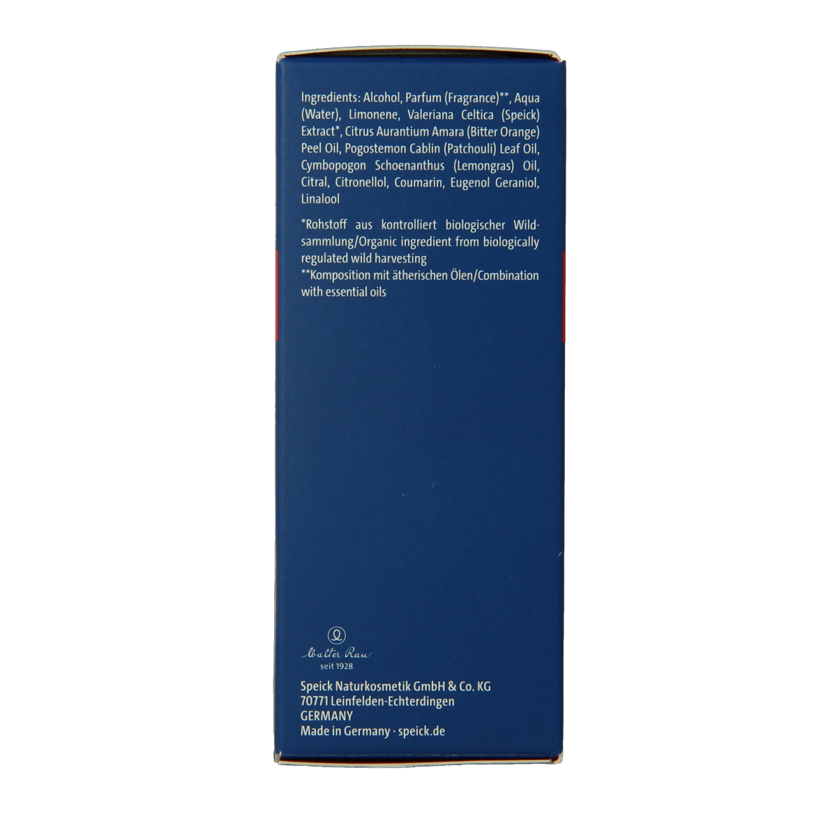 Speick Man eau de toilette 50ml bottle with a sleek design and label, showcasing the men's fragrance by Speick.
