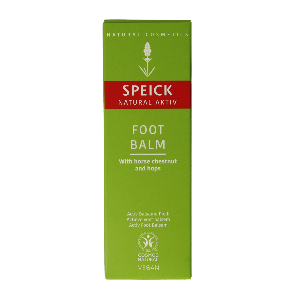 Speick Natural Aktiv Voetbalsem 75ml, nourishing foot care cream with natural ingredients, in a white tube.