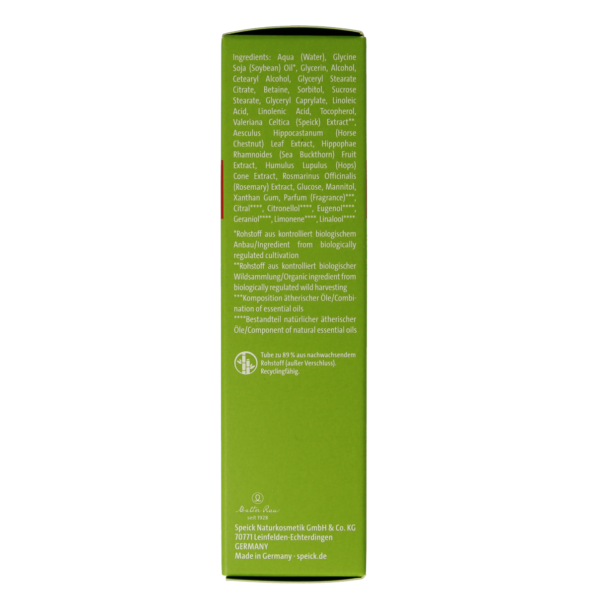 Speick Natural aktiv voetbalsem in 75ml tube, featuring natural ingredients for soothing and nourishing foot care.
