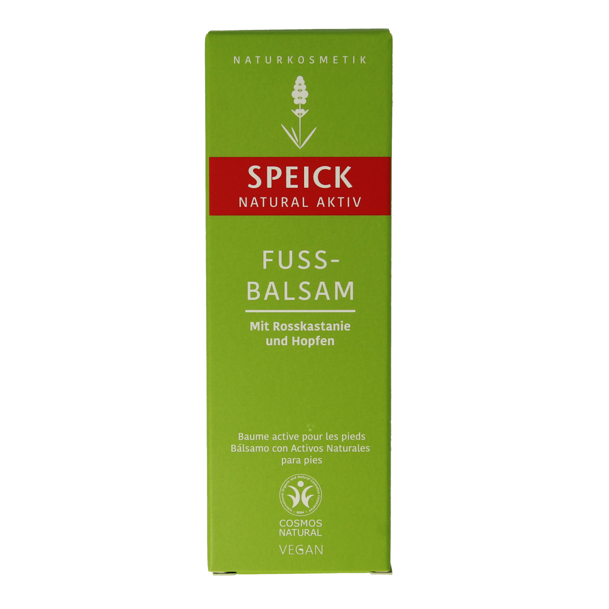 Speick Natural aktiv voetbalsem 75ml jar with label, natural foot care product for soothing and moisturizing feet.