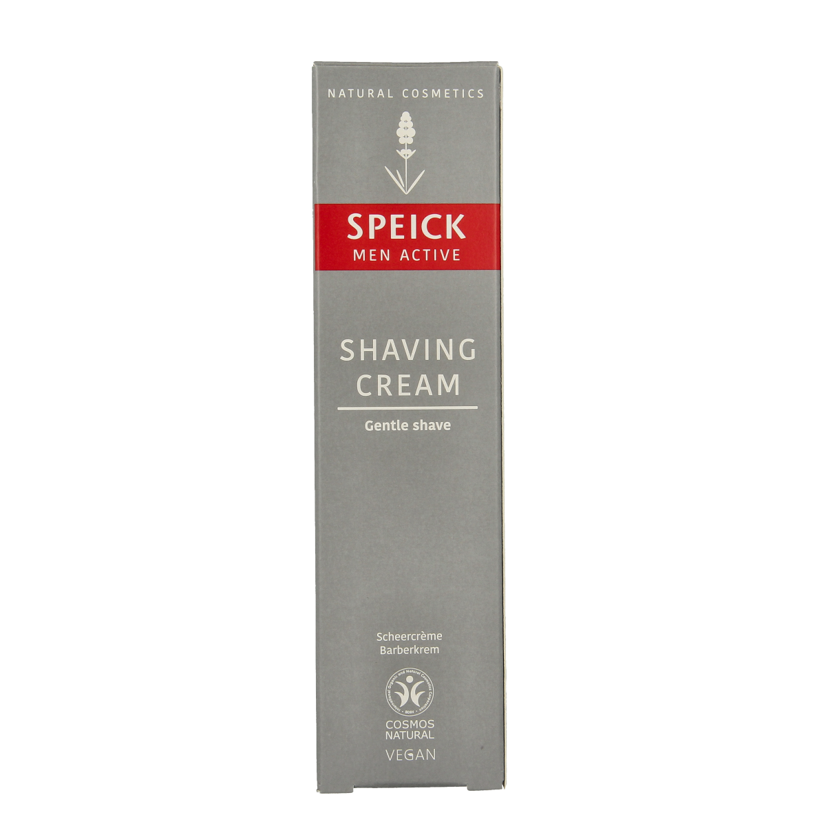 Speick Men active shaving cream in 75g tube, ideal for men's grooming and facial hair removal.