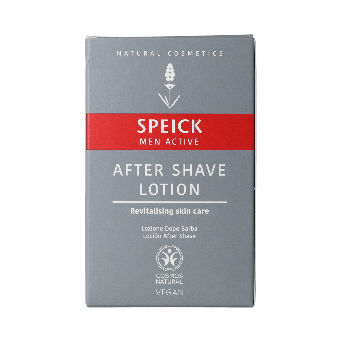 Speick Man Active aftershave lotion in 100ml bottle, facial skincare product with soothing and refreshing properties.