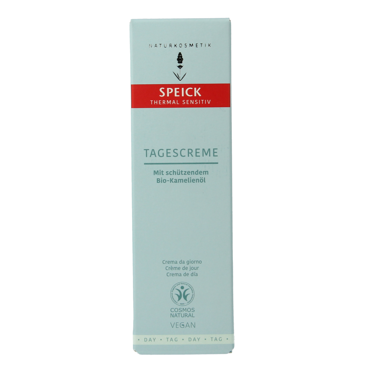Speick Thermal Sensitive Day Cream in 50ml jar, facial skincare product from Speick with a smooth, creamy texture.