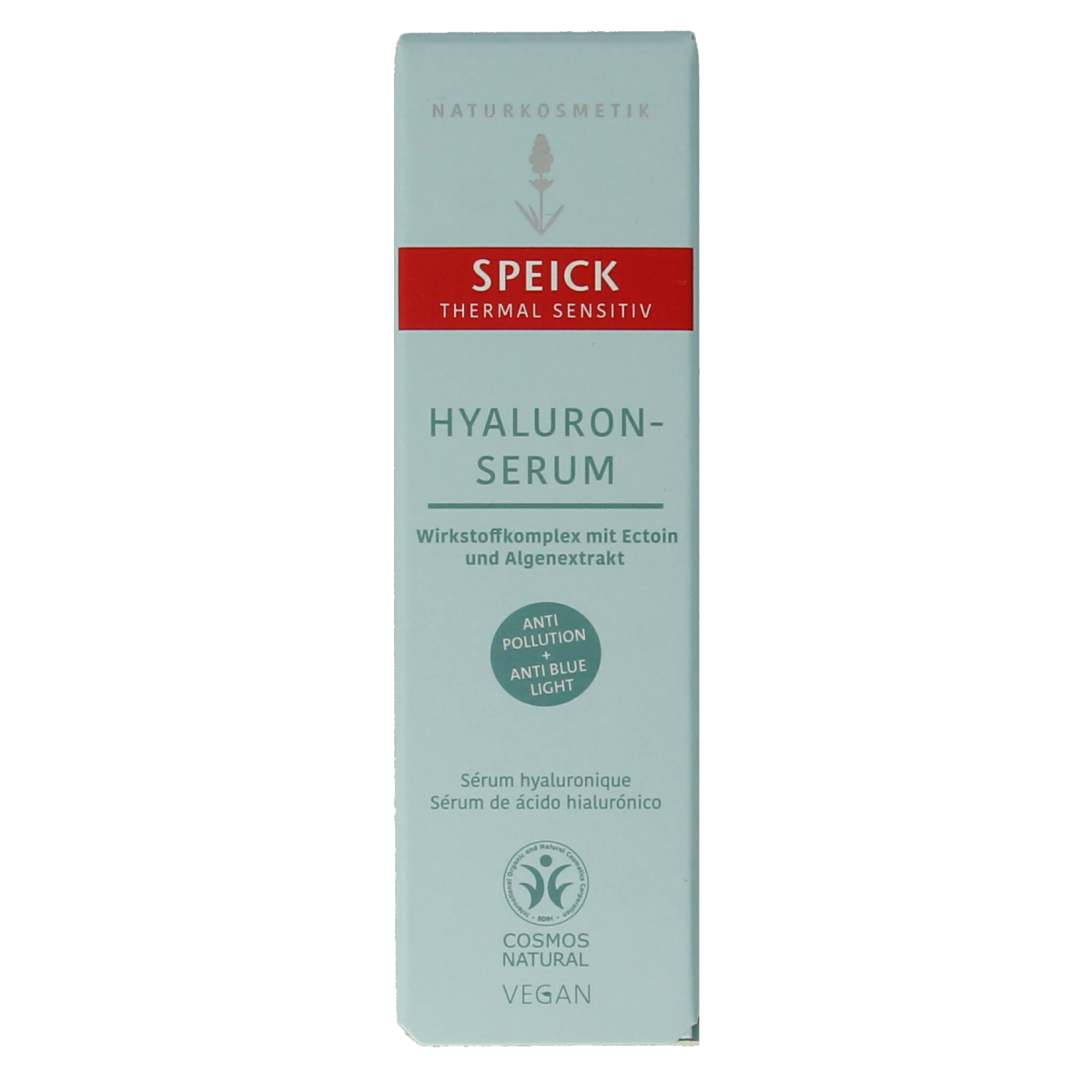 Speick Thermal Sensitive Hyaluron Serum in 15ml bottle, facial skincare product with hydrating and soothing properties.