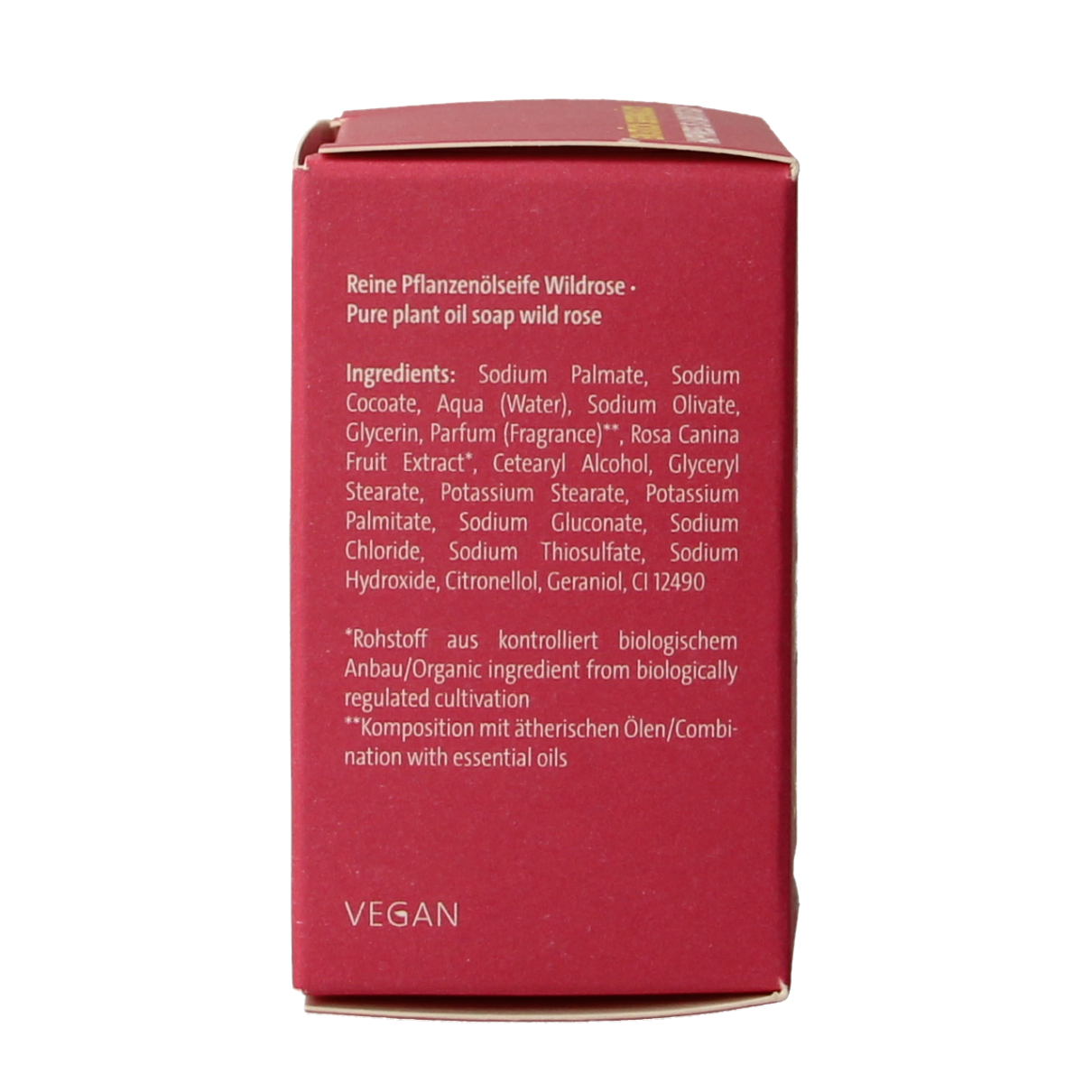 Speick Wilde Roos soap in a 100g box, natural floral scent, rectangular shape, with the brand logo visible.
