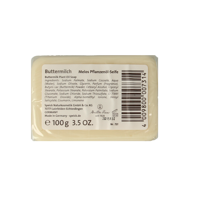 Speick Karnemelk zeep 100g bar of natural soap with creamy texture and floral packaging, ideal for gentle skin cleansing