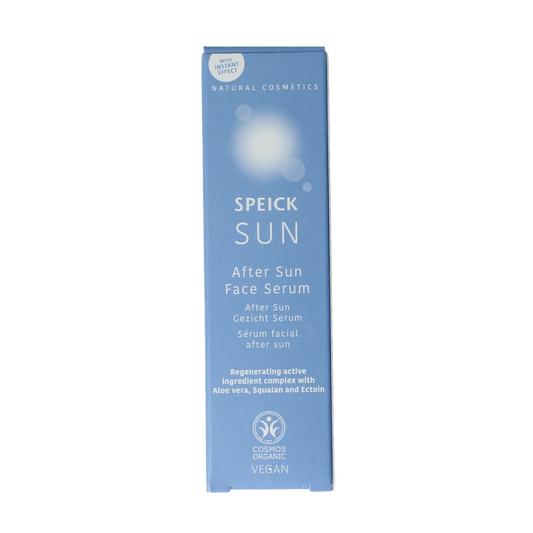 Speick After Sun Gesicht Serum Bio, 30ml, with natural ingredients, designed for soothing and hydrating sun-exposed skin.