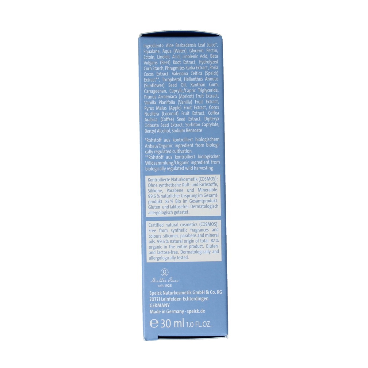 Speick After Sun Gesicht Serum Bio in 30ml bottle, soothing after sun skincare with natural ingredients.