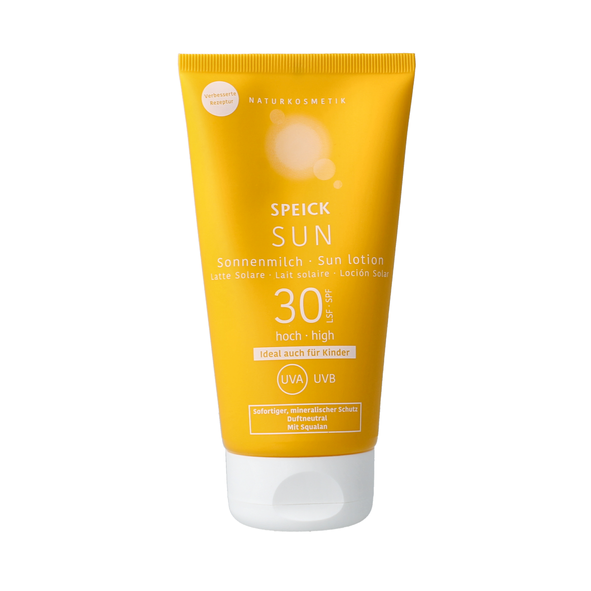 Speick Sun zonnemelk SPF 30 bio sun milk in 150ml bottle, featuring natural ingredients and broad-spectrum sun protection.