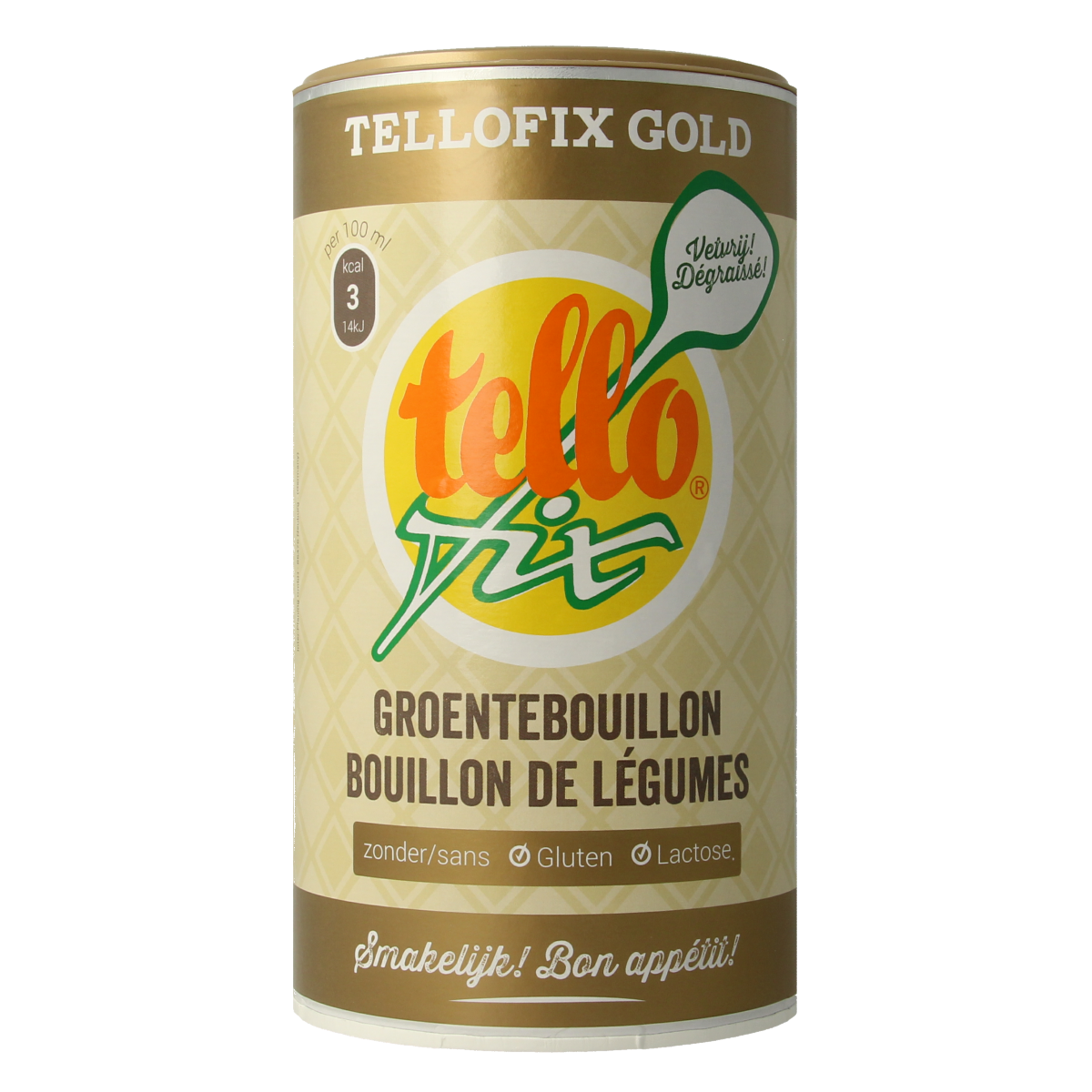 Sublimix Tellofix gold gluten-free soup and broth mix in 900g package, showing the product packaging.