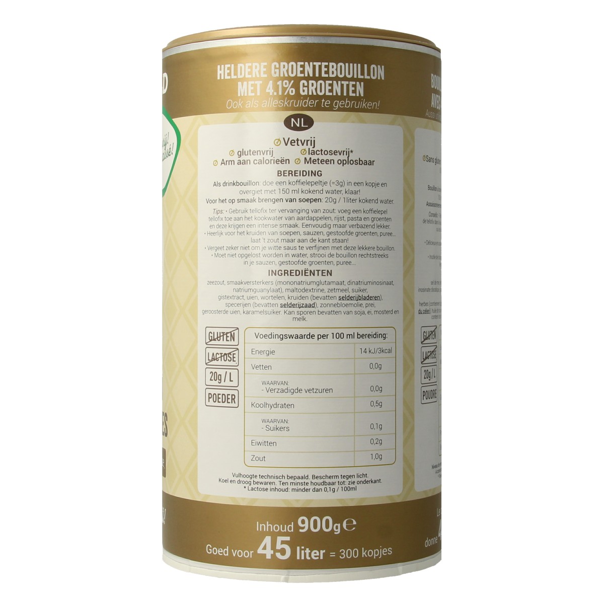 Sublimix Tellofix gold gluten-free soup and broth mix in a 900g package, with colorful ingredients visible in the image.