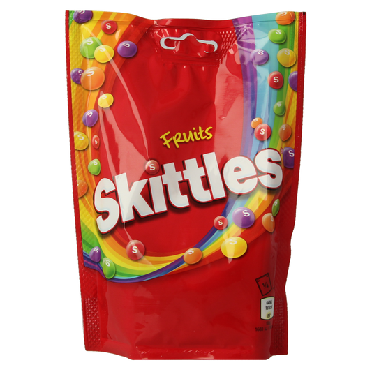 Colorful Skittles Fruits candy in a 152g snack bag, featuring vibrant fruit-flavored chewy sweets from Skittles.