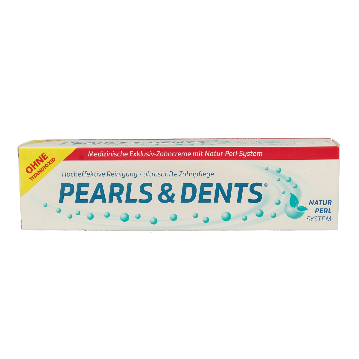 DCC Pearls en dents medicinale tandpasta in 100ml tube, designed for dental care and oral health.