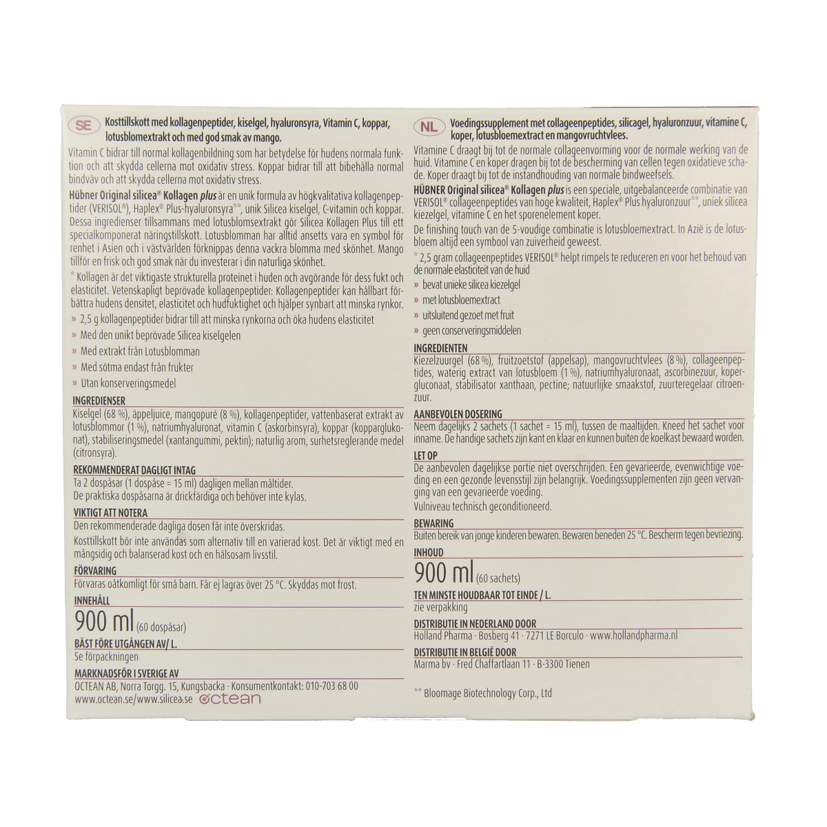 Hubner Silicea Kollagen Plus Collagen mineral supplement sachets, containing 60 multi-nutrient sachets for skin and joint support.