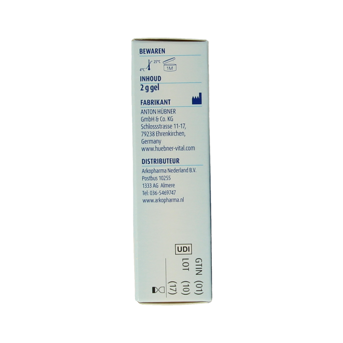 Hubner Silicea lip care gel in 2g tube, designed for cold sore treatment, shown with the tube and packaging.