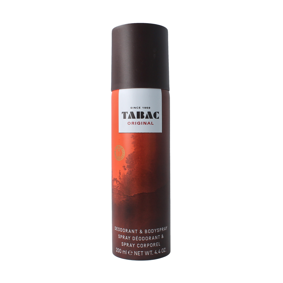 Tabac Original deodorant spray 200ml bottle with a white label and cap, designed for men’s fresh scent and odor protection.