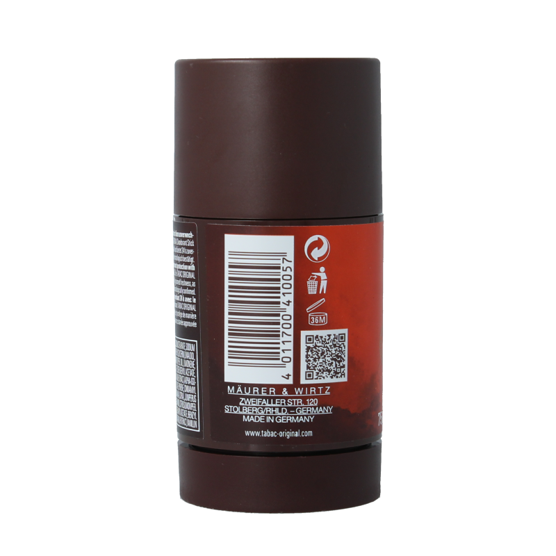 Tabac Original deodorant stick in 75ml container, featuring classic packaging and branding, ready for everyday use.