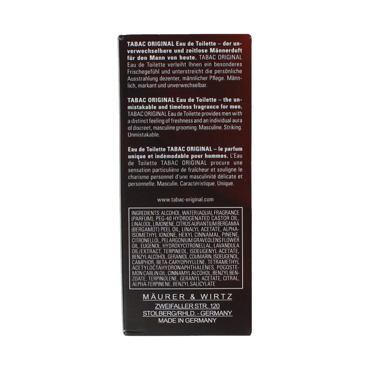 Tabac Original eau de toilette natural spray 50ml, features classic men's fragrance with a warm, masculine scent.