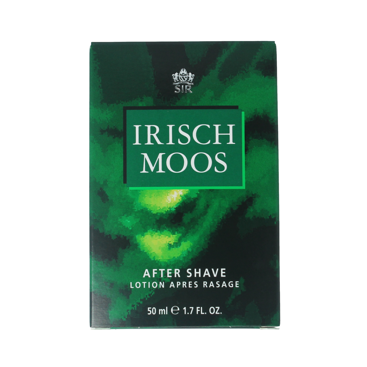 Sir Irisch Moos aftershave lotion in a 50ml bottle, featuring classic packaging and branding for a traditional grooming experience.
