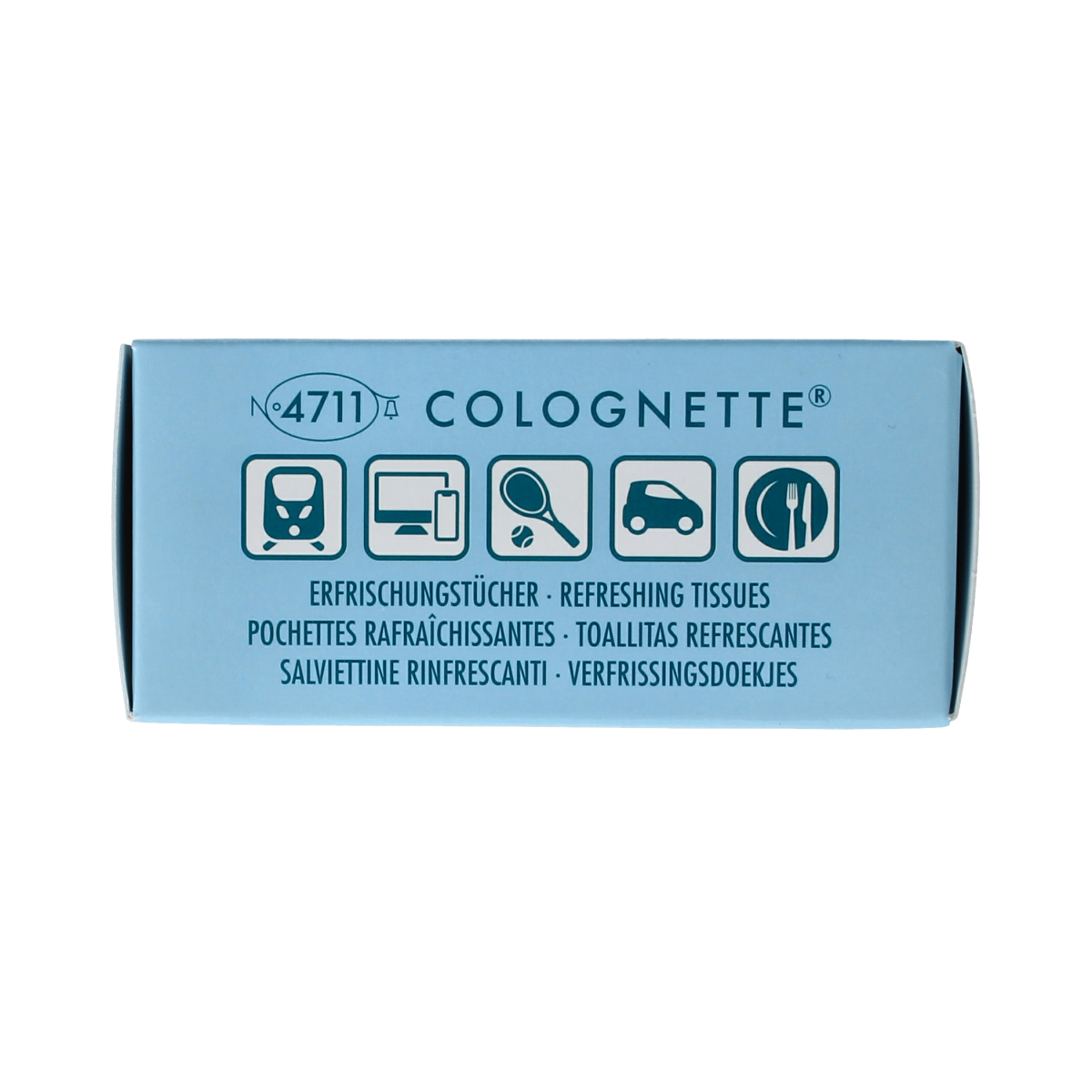4711 Geuren Colognette tissues with citrus scent, 20-pack, featuring colorful packaging and soft, decorative tissues inside.
