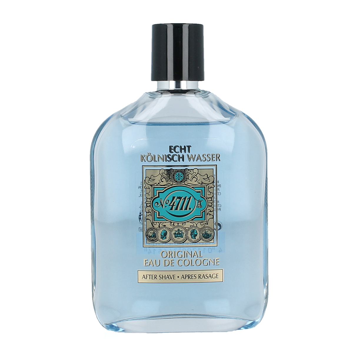 4711 after shave lotion bottle, 100ml, with label visible, designed for men's grooming and skin soothing after shaving.