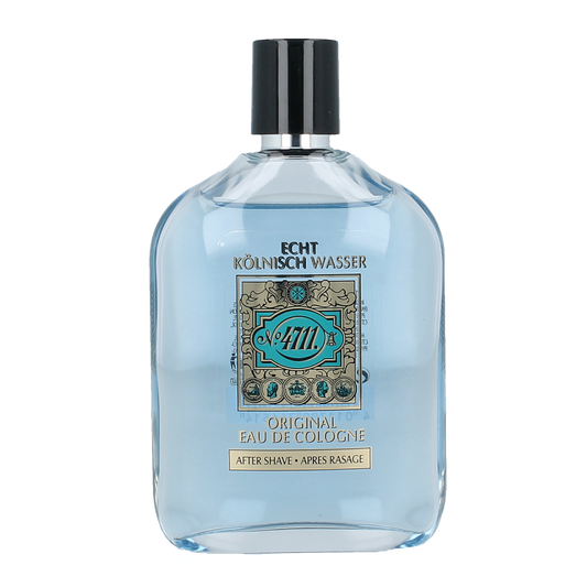 4711 after shave lotion bottle, 100ml, with label visible, designed for men's grooming and skin soothing after shaving.