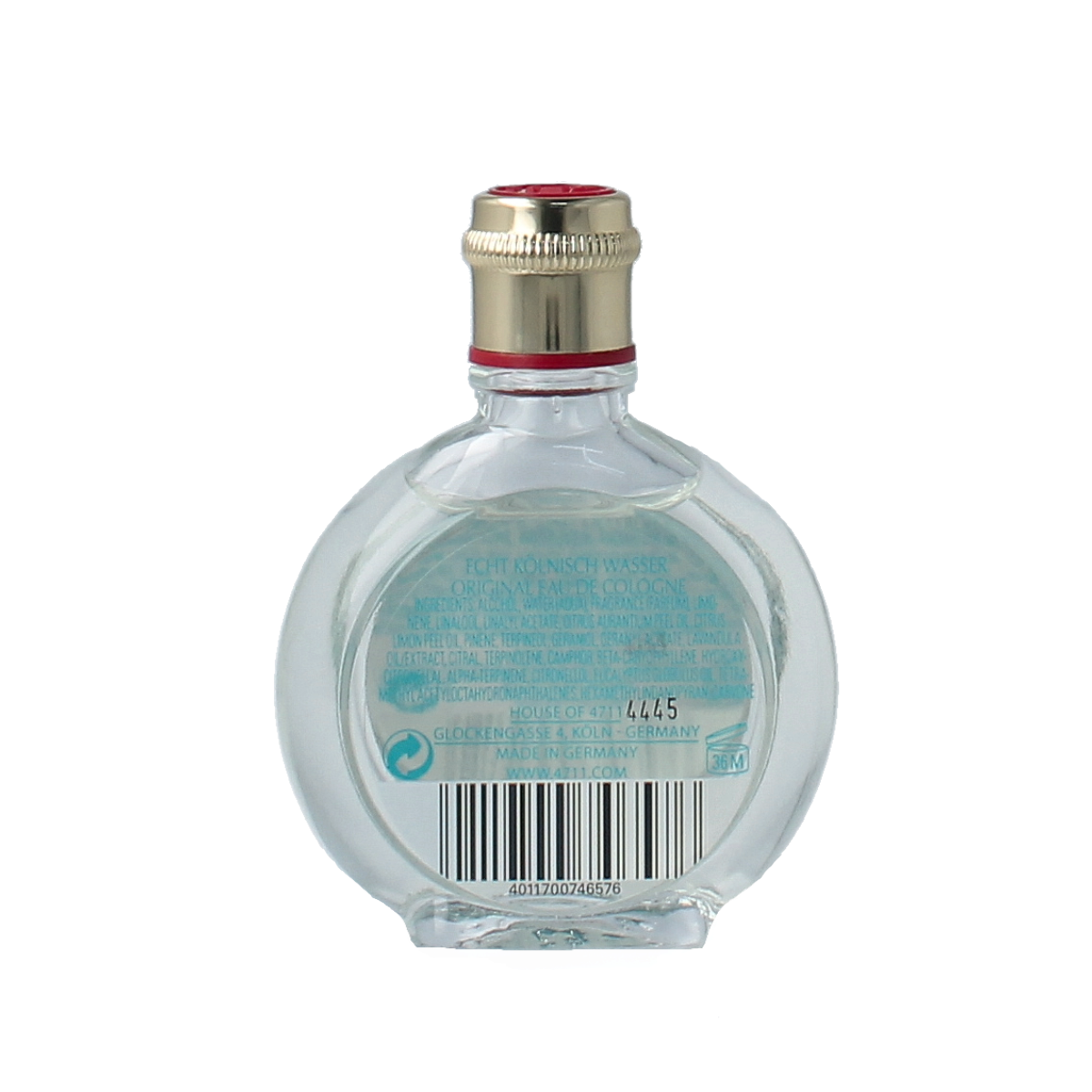 4711 Eau de Cologne bottle, unwrapped, 25ml, showcasing the classic fragrance packaging and design.