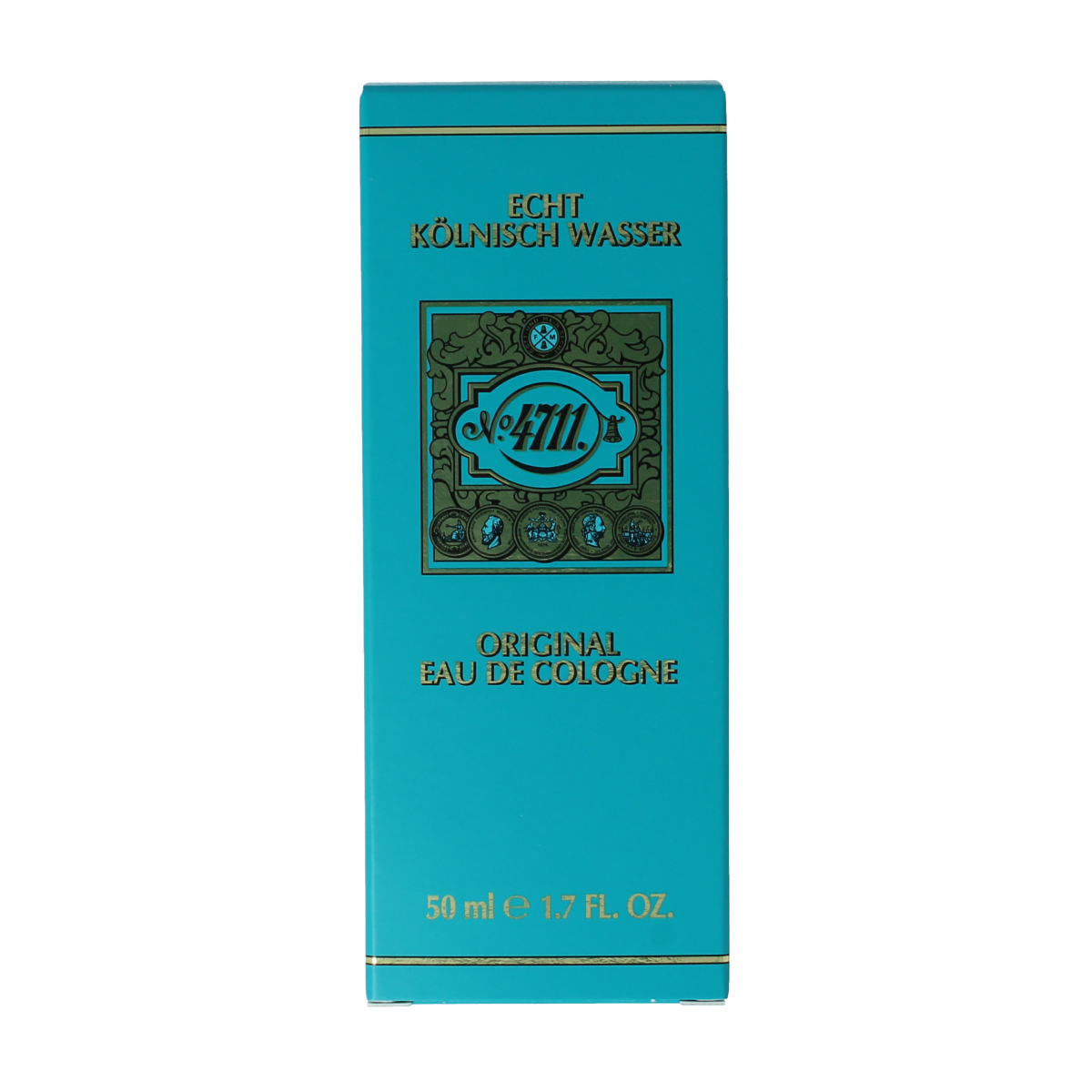 4711 Eau de Cologne flacon with a 50ml clear glass bottle and elegant label, showcasing the iconic fragrance design.