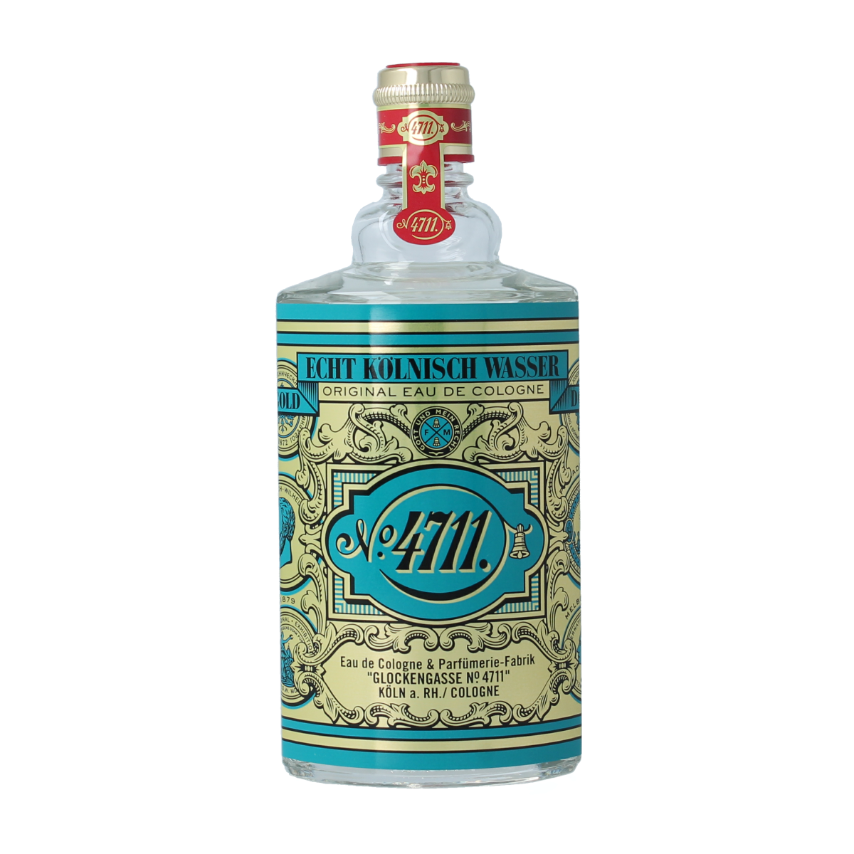 4711 Eau de Cologne bottle, 150ml, with classic glass design, showcasing the iconic fragrance and branding.