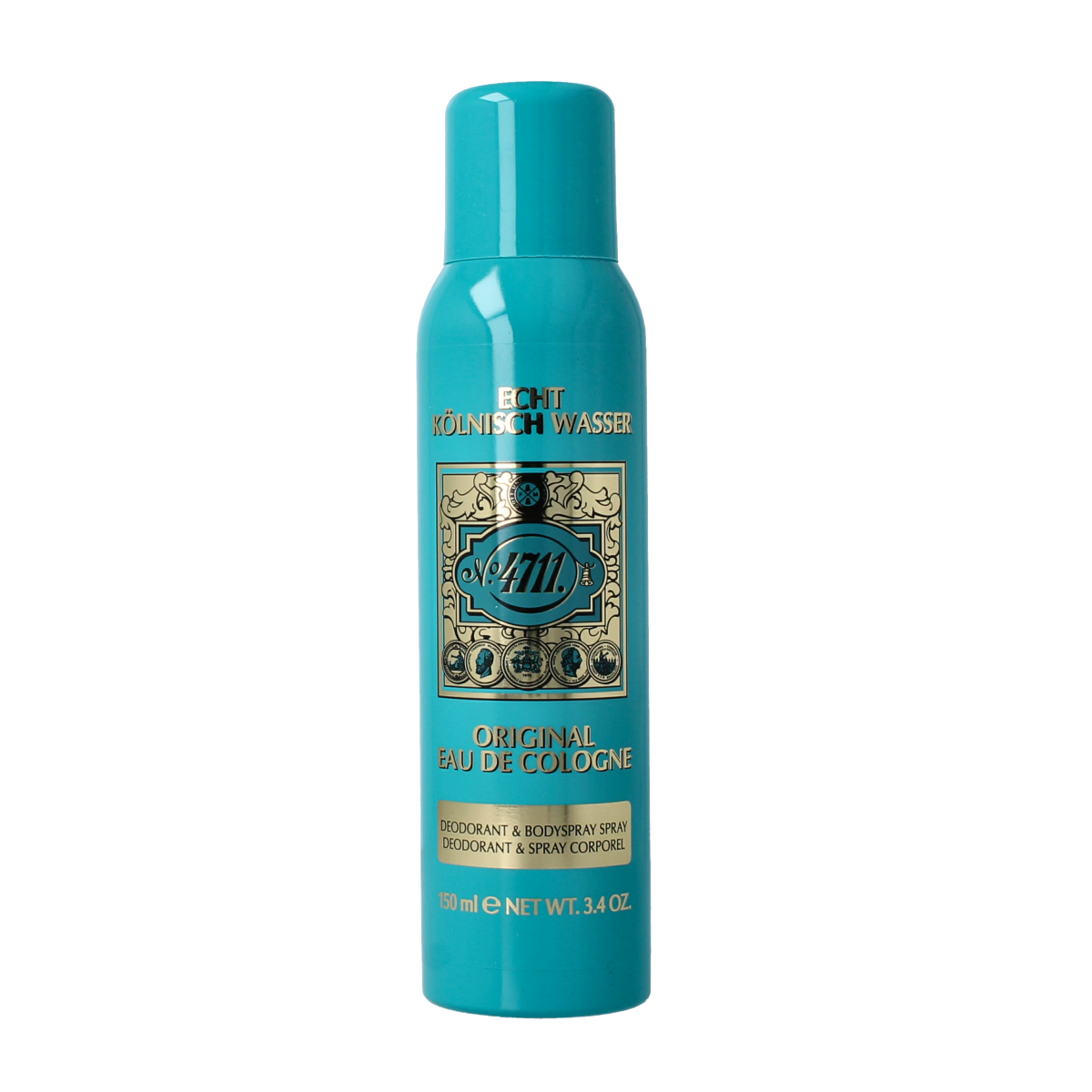 4711 Eau de Cologne deodorant spray in 150ml bottle, featuring classic fragrance and sleek design, ready for refreshing use.