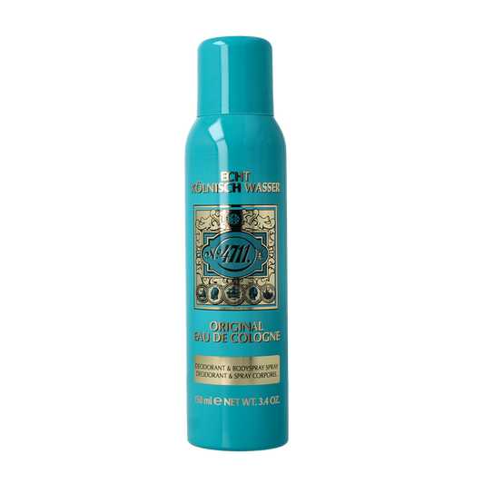 4711 Eau de Cologne deodorant spray in 150ml bottle, featuring classic fragrance and sleek design, ready for refreshing use.