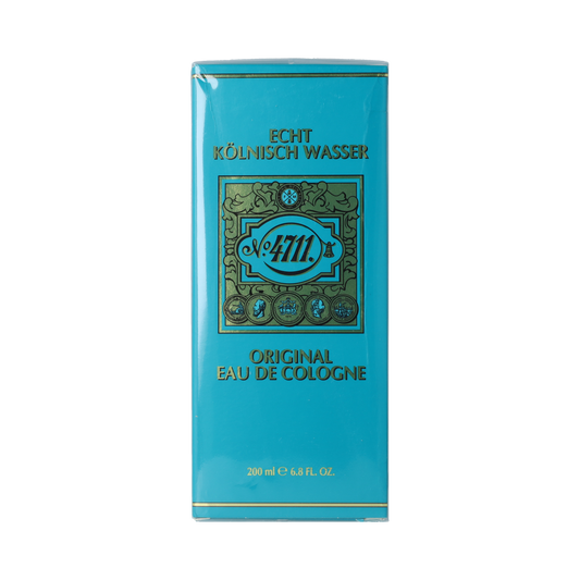 4711 Eau de Cologne bottle in folding box, 200ml, with classic glass design and clear label featuring the 4711 logo.