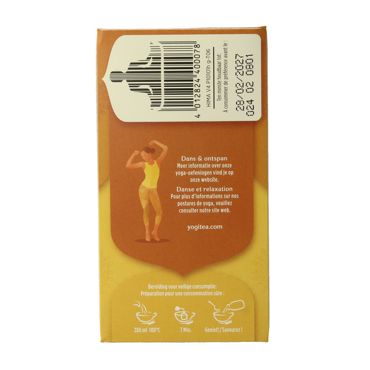 Yogi Tea Himalaya bio tea bags in a box, featuring 17 organic tea sachets with Himalayan-inspired packaging.