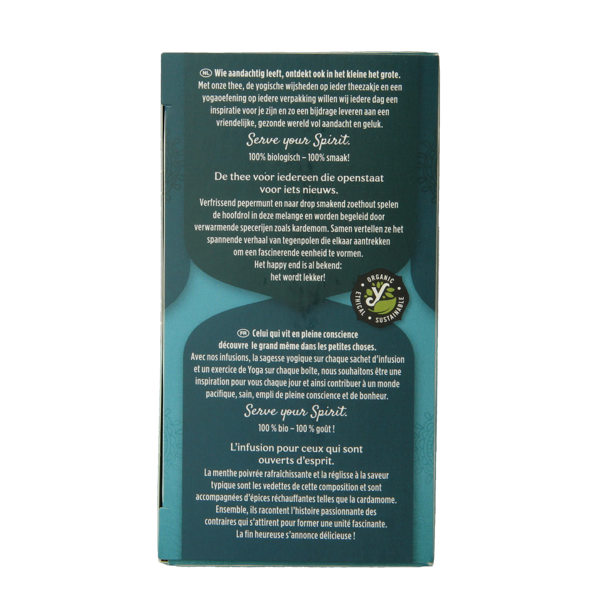 Yogi Tea Licorice Mint organic tea in a box with 17 tea bags, featuring a colorful label and herbal ingredients.
