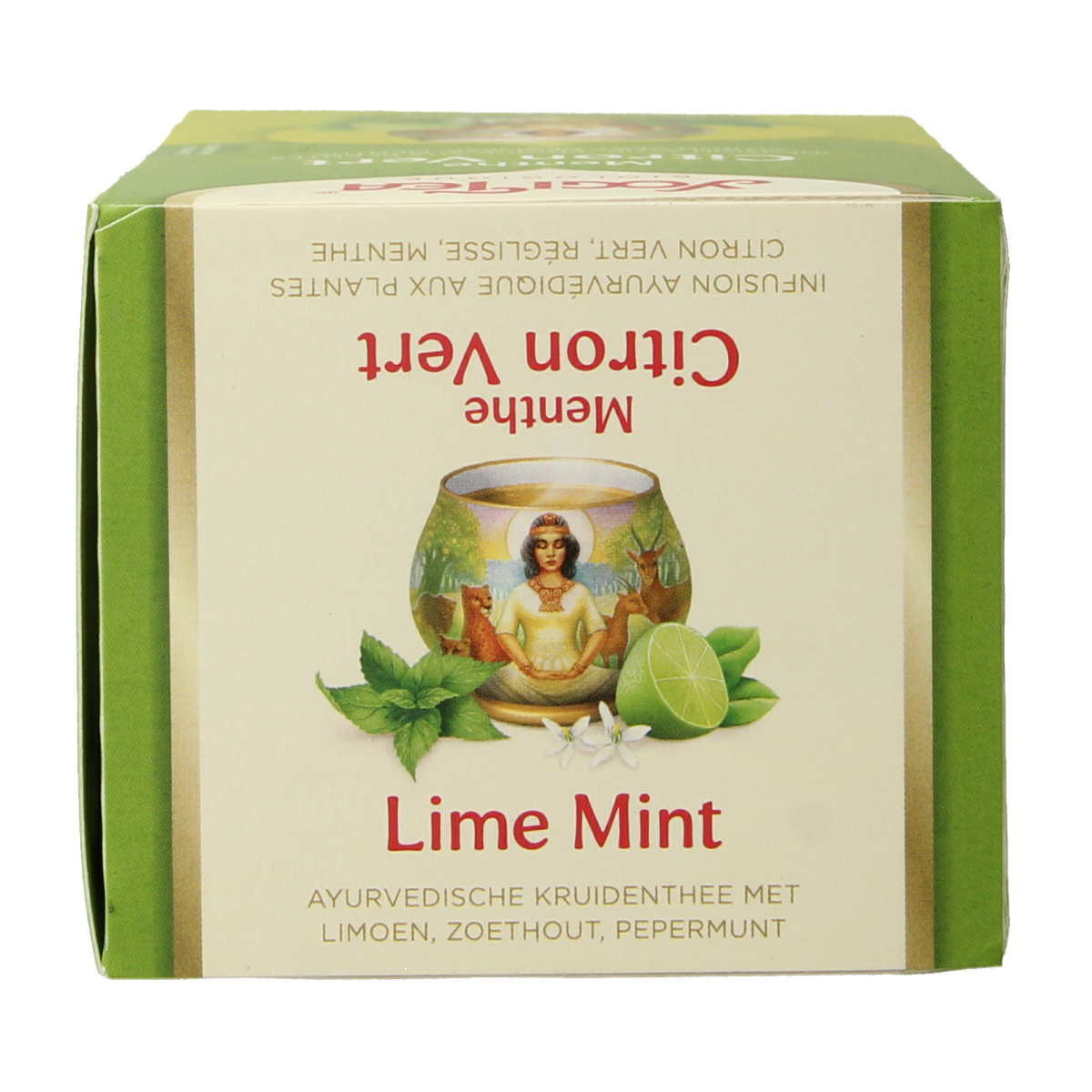 Yogi Tea Lime Mint bio tea bags in a box, featuring fresh lime and mint flavors, part of the coffee and tea collection.