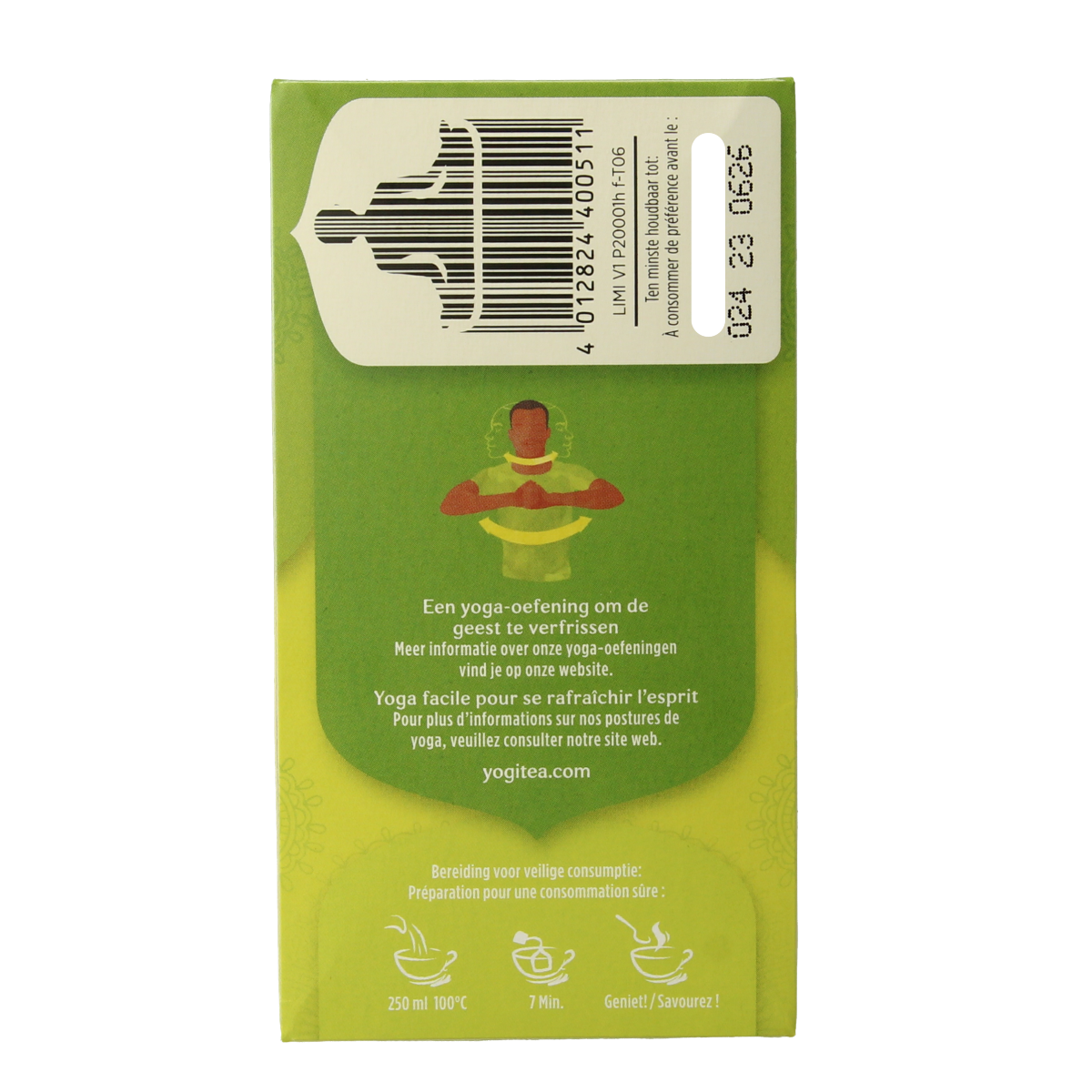Yogi Tea Lime Mint bio tea in 17 tea bags, featuring fresh lime and mint flavors, in a colorful box.