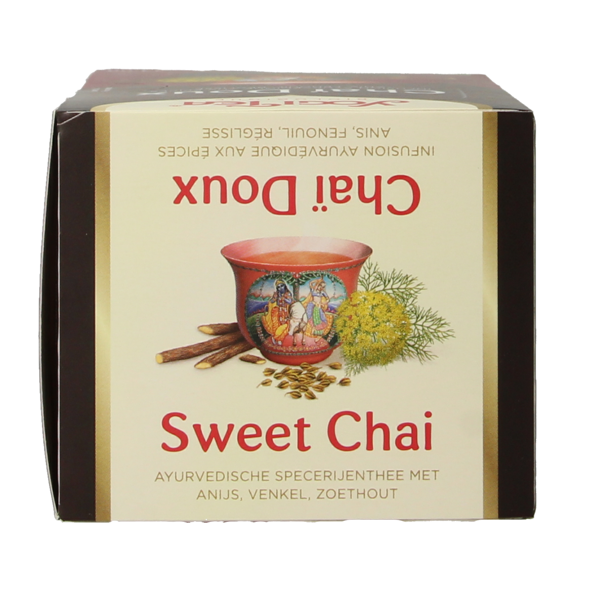 Yogi Tea Sweet Chai bio with 17 tea bags in a box, featuring aromatic spices and natural ingredients for a flavorful chai experience.
