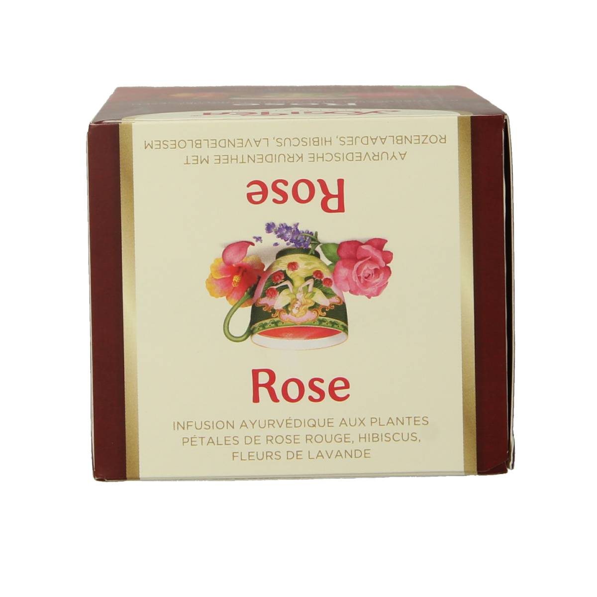Yogi Tea Rose bio tea bag box with 17.00 herbal tea sachets, featuring floral rose flavor in a natural, organic packaging.