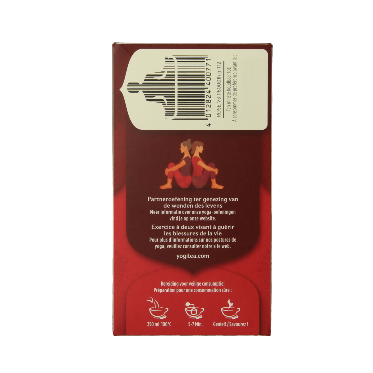 Yogi Tea Rose bio tea bags, 17-count, showcasing floral tea infusions in a natural packaging design.