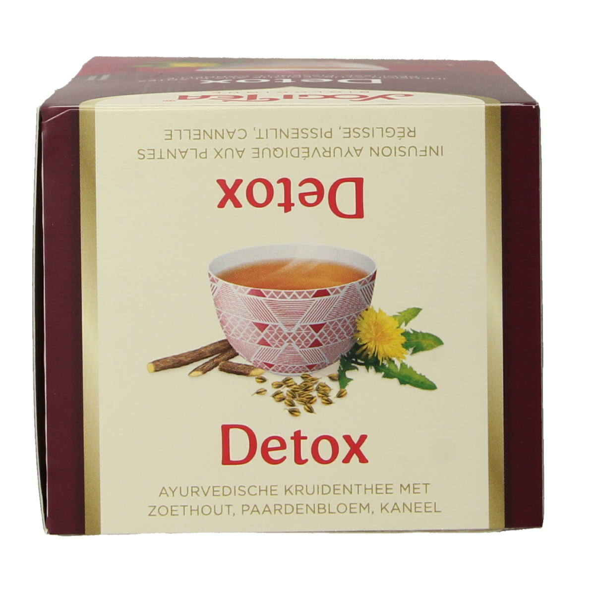 Yogi Tea Detox bio tea bags, 17-count, showcasing herbal tea packaging with natural ingredients and detox health benefits.