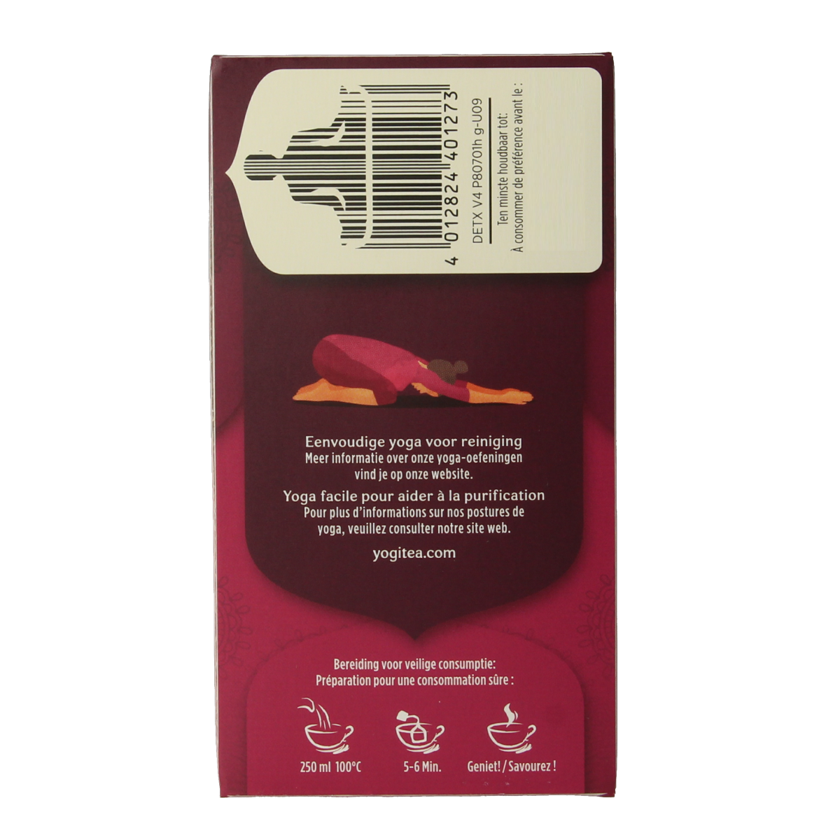 Yogi Tea Detox bio 17.00 herbal tea bags in a box, featuring natural ingredients and eco-friendly packaging.